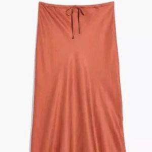 Madewell Women's Linen Blend Drawstring Midi Skirt